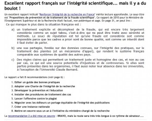 Le rapport Alix, depuis le site "Rédaction médicale et scientifique" du Pr. Hervé Maisonneuve.